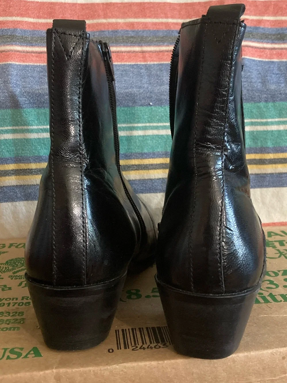 Stacy Adams Santos Men's Black Leather Side-Zip Ankle Boots